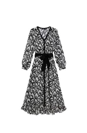Robe The Kooples motif plumes avec ceinture taille 1