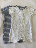 2 Strampler/Pyjama Kurzarm Jungen Grösse 86 Anker Streifen