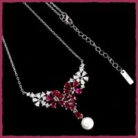 RUBY / Rubin Collier 925 Silber ca. 43cm + 4.5cm