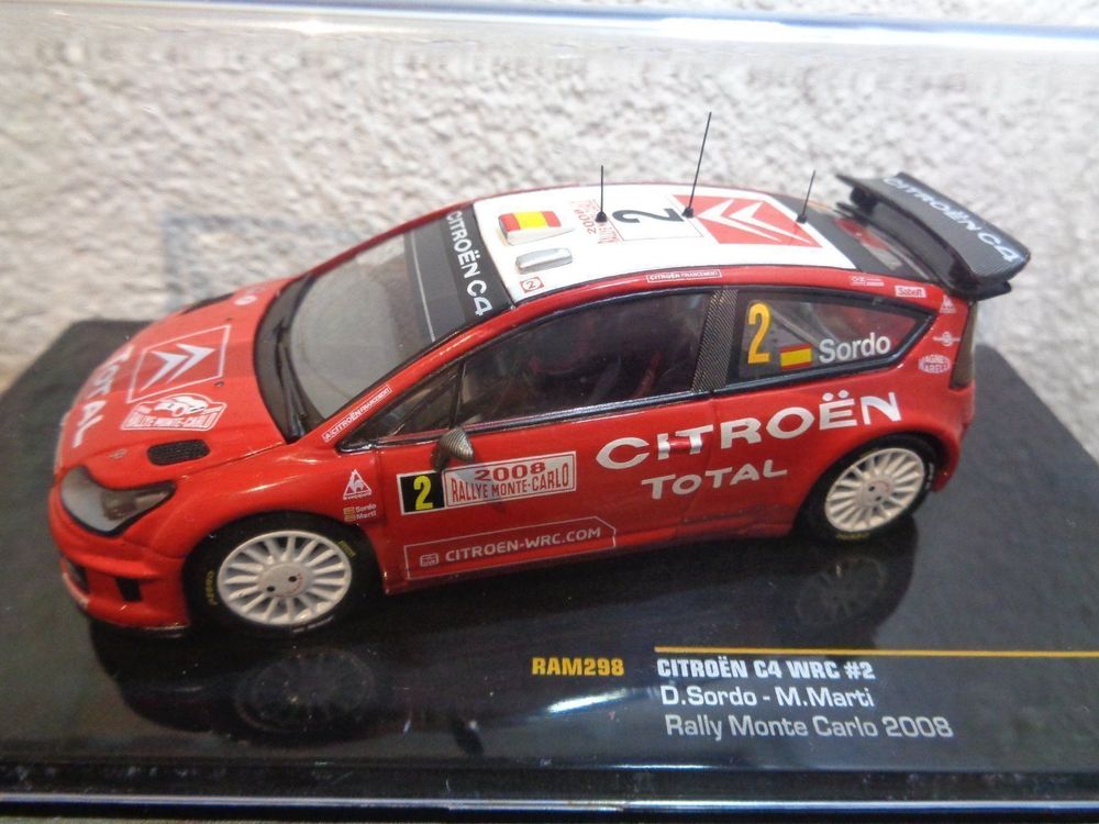 Miniature Citroën C4 WRC Ixo 1/43, Rallye Tour De La Réunion 2017, Pilotes JM Cuoq / C Tonru