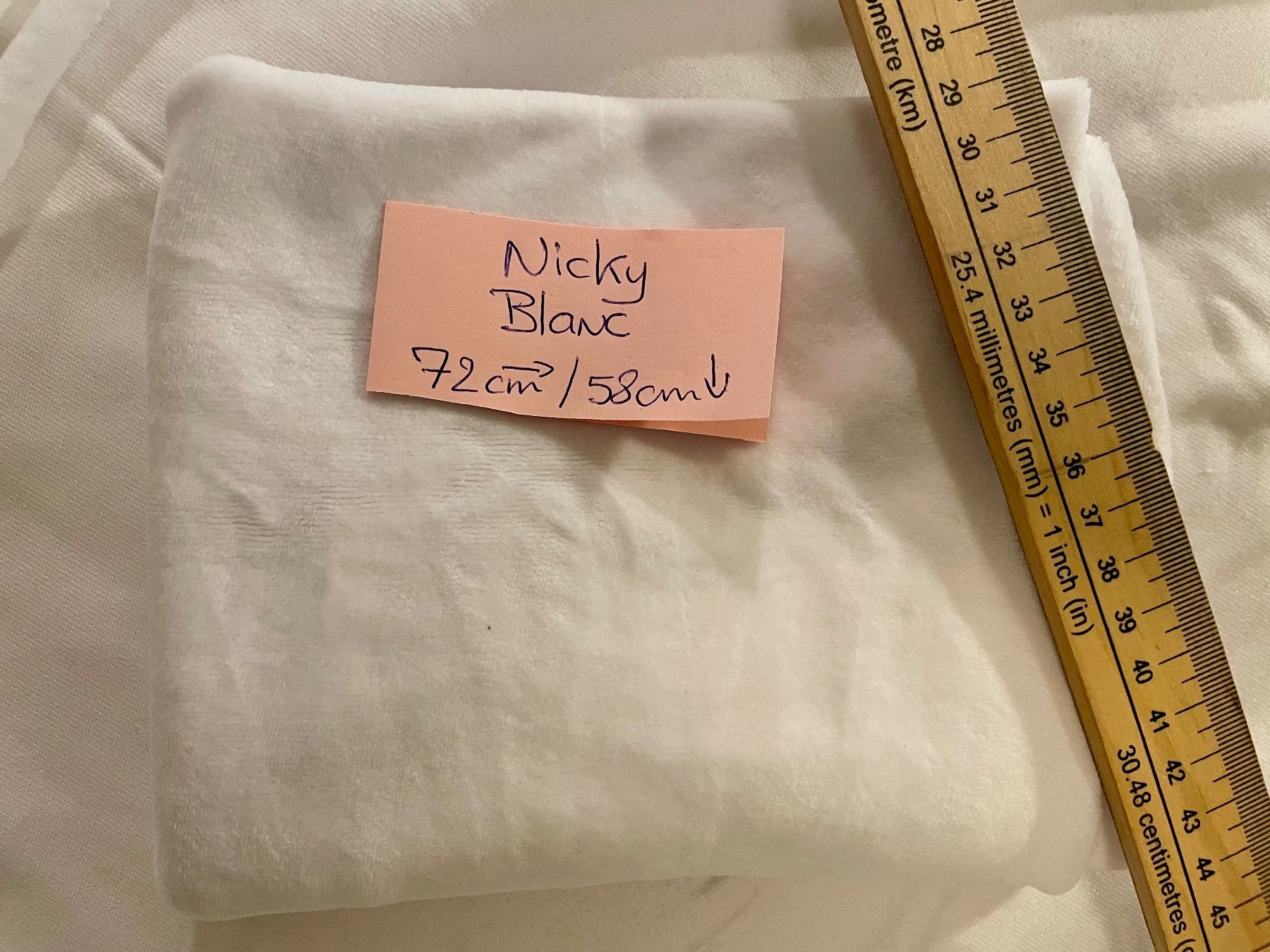 Tessuti: Nicky Velour Blanc petit – Nuovo (secondo la descrizione) da Uetikon Am See venduto da geraldinezh17