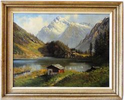 Emil Frei Ölbild Maderanertal Landschaft signiert