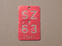 Velo Rad Velonummer Nummer Nr. 1963 SZ 63 Schwyz Geburtstag