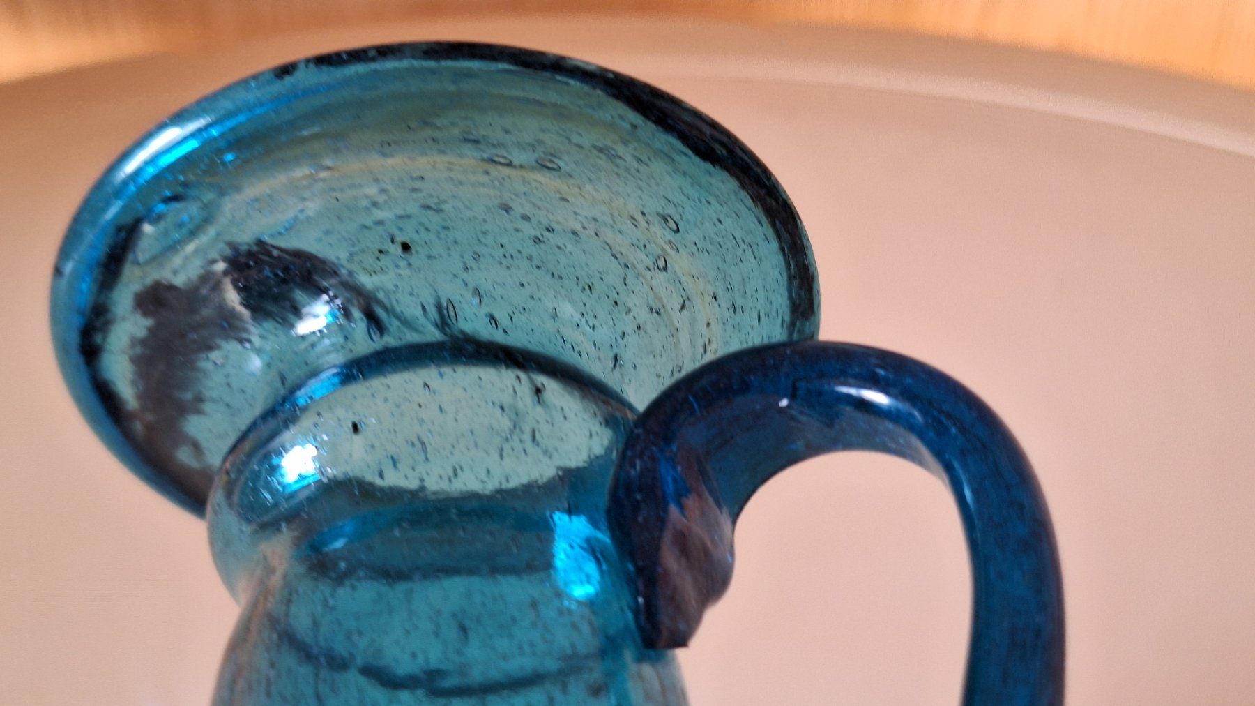 Vasen & Gefässe: Vintage ,Unikat "Bubble Glas" blau, Vase oder Kerzenhalter – Gebraucht aus Arlesheim von shopradl 4