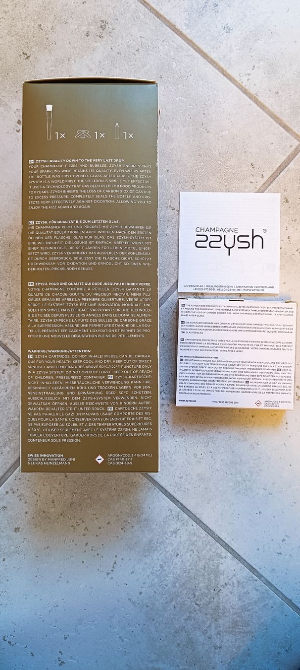 Spirituosen: Zzysh Champagner System inkl. 5 Kartuschen  – Neu (gemäss Beschreibung) aus Arbon von Gatto81 1