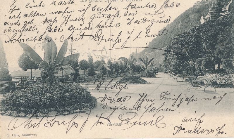 Cartoline postali: Montreux - Terrasse + 1905 – Usato da Emmenbrücke venduto da teestube