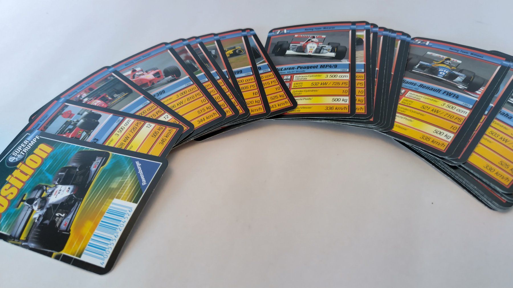 Ravensburger Giochi: Auto Quartett - Rennwagen / Pole Position Ravensburger ©2001 – Usato da Bellach venduto da JingleJerry 8
