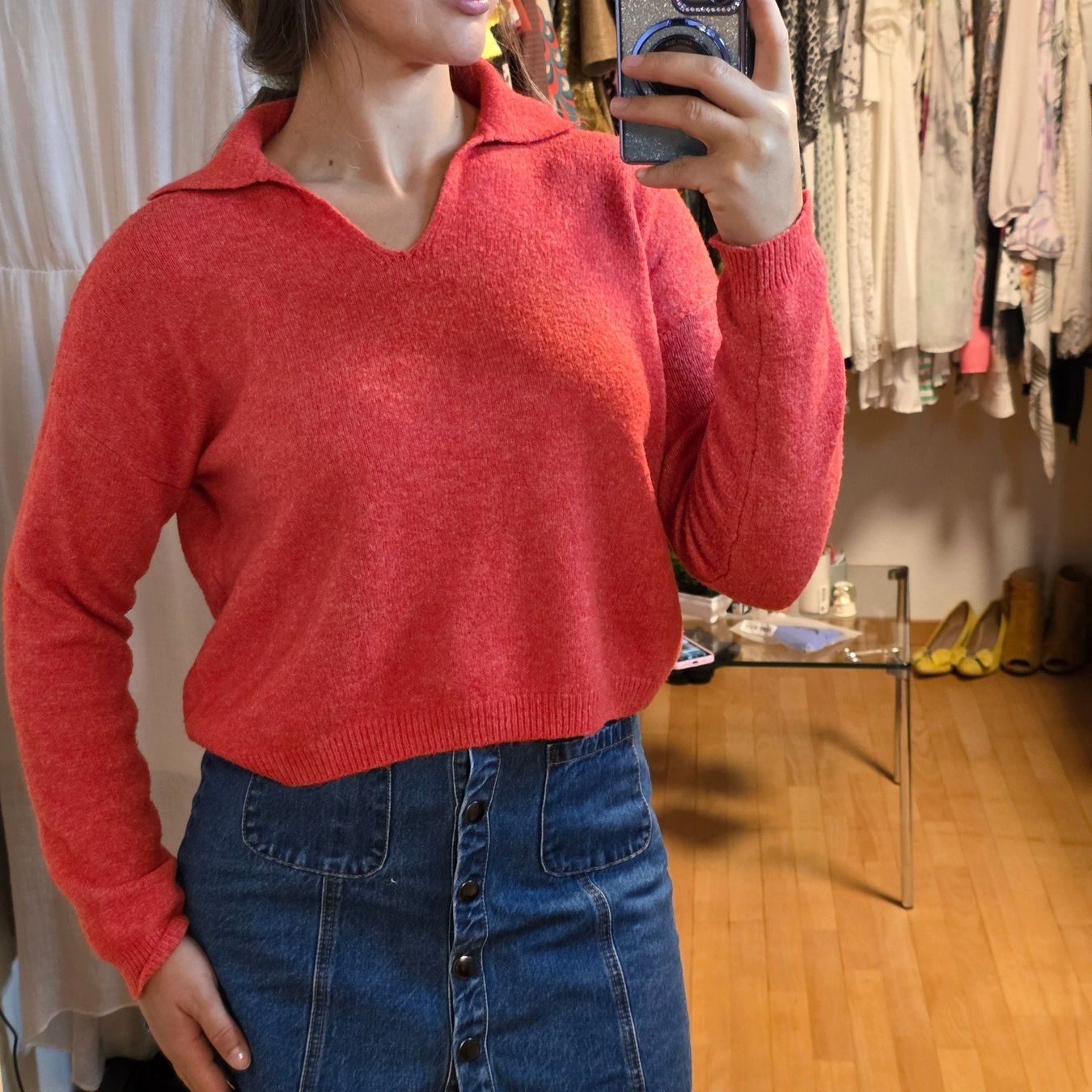 Maglioni & Felpe: ✨ Kuscheliger Korallpullover mit elegantem Kragen – Usato da Wald ZH venduto da CapLux