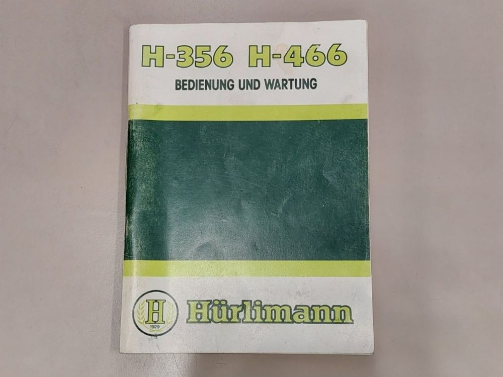 Hürlimann Bedienung Und Wartung H-356, H-466 | Acheter Sur Ricardo