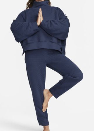 NIKE Yoga Trainingsanzug Gr.M Dunkelblau Sport Damen Fitness