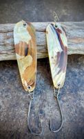 2 Tropfen Perlmuttspangen Goldlip 80mm montiert
