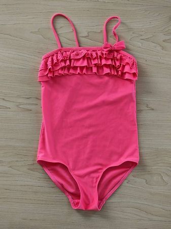 Badeanzug / Badeanzug pink Gr 134/140
