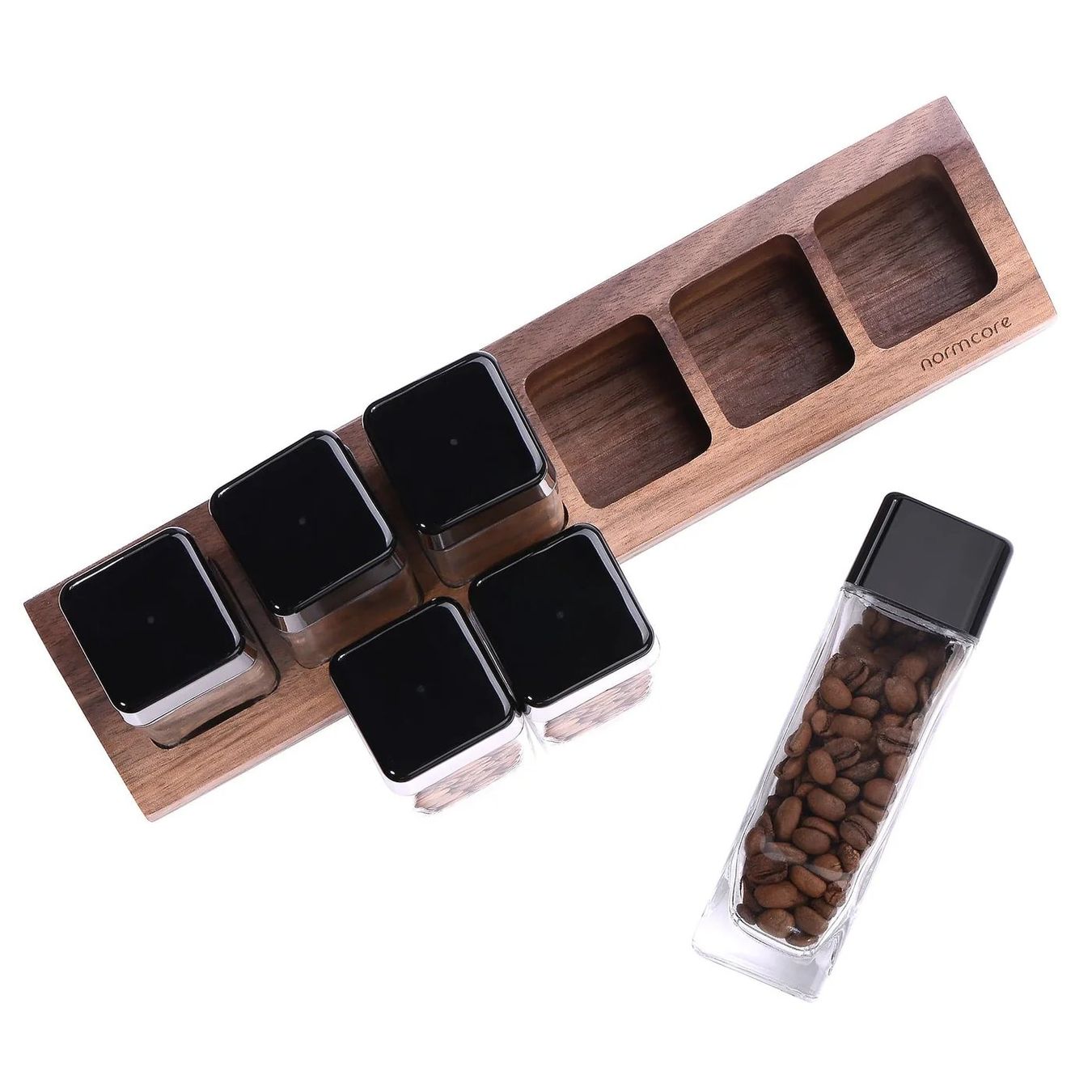 Altro in Decorazioni & Accessori: Normcore Kaffeebohnenbehälter mit Walnussholz-Ständer – Usato da Luzern venduto da brunellocaffe 3