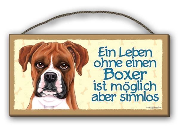 Insegne: Holzschild-BOXER-EIN LEBEN OHNE EINEN – Nuovo e nell'imballaggio originale da Rupperswil venduto da big-one-sale