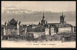 AK Lausanne, Château et Cathédrale