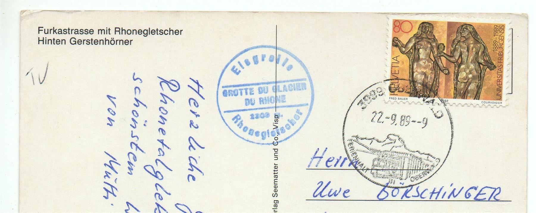 Ansichtskarten: FURKASTRASSE Rhonegletscher, Postauto – Gebraucht aus Jona von philajona 1