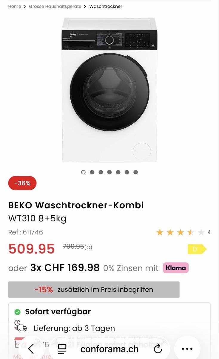 Beko Lavatrici: Waschmaschiene kombi / trockner – Nuovo (secondo la descrizione) da Horw venduto da yianis