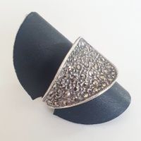 Vintage Silber Ring mit Markasiten, Grösse 18.3 mm