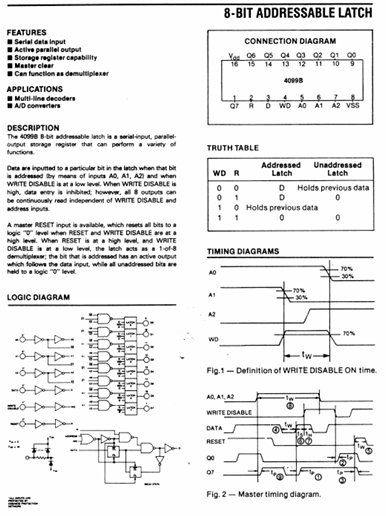 Elektronikbauteile: SCL4099BE 8-BIT ADDRESSABLE Latch – Gebraucht aus Oberwangen b. Bern von Vittorio0 1