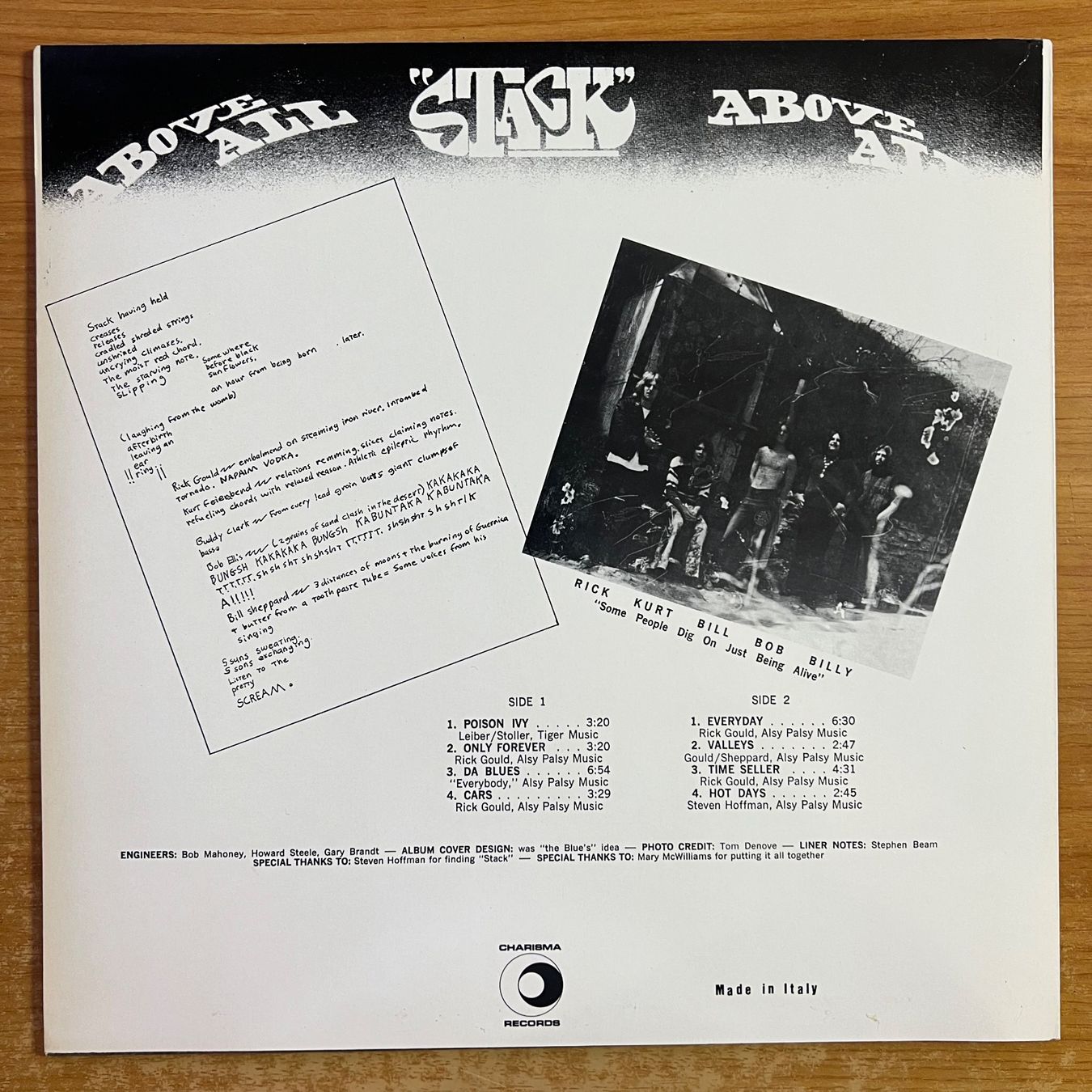 Vinyles: Stack - Above All / Italy-Press. 197? - TOP – D'occasion à Gais par soundcave57 1