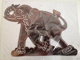 🤩BOHO-CHIC HANDGEMACHTE ETHNO LEDER GLÜCKS-ELEFANT NEU
