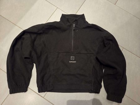 Superdry Damen Zip Top Schwarz Gr. M