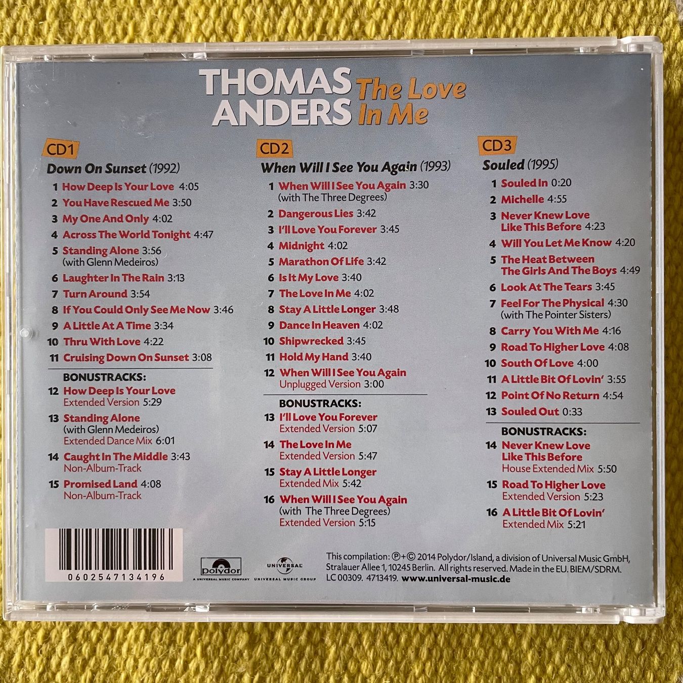 CD: THOMAS ANDERS MODERN TALKING-3CD BOX SET THE LOVE IN ME – Usato da Rorschacherberg venduto da CD-Roli 1
