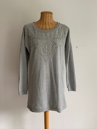 VILA - Longpullover hellgrau m. Nieten S
