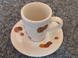 Kahla Espresso Tasse mit Untertasse, Kaffeebohnen-Design