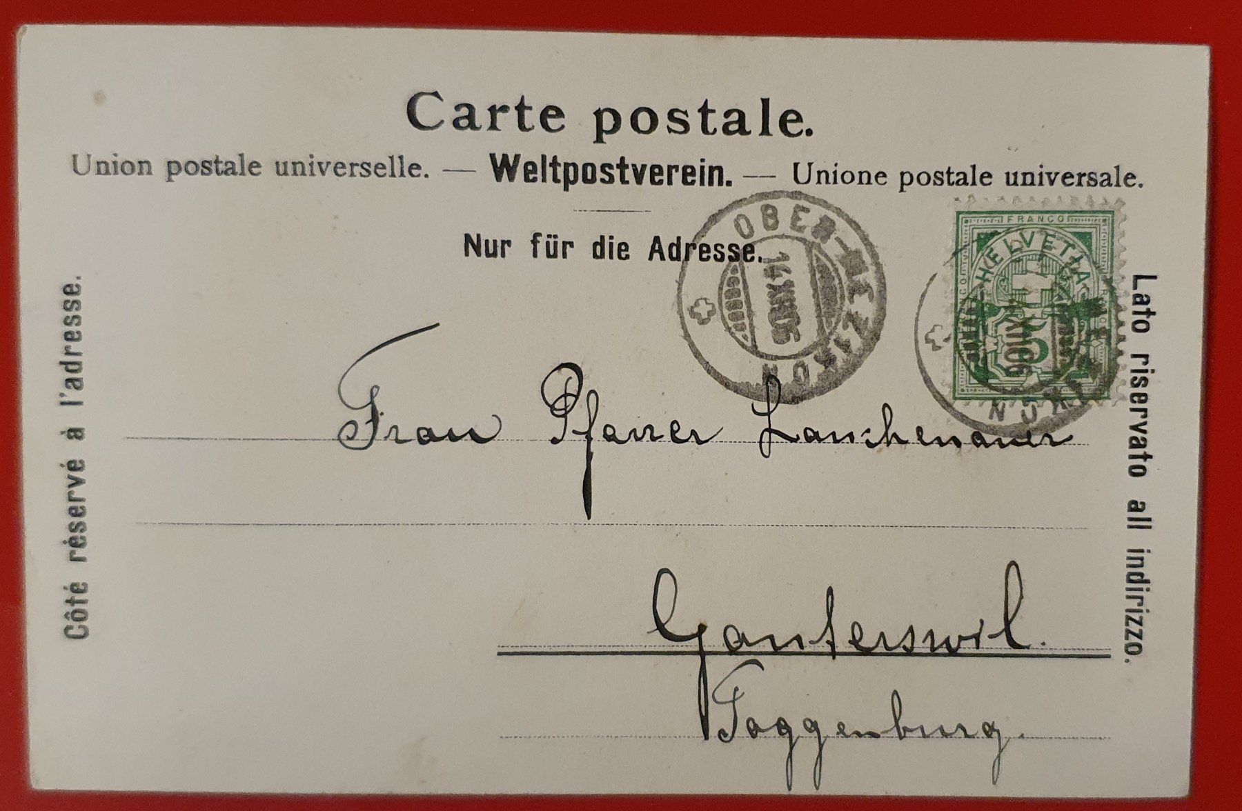 Cartoline postali: Wetzikon 1906 - Kirche – Usato da Kreuzlingen venduto da Rschweiz1 1