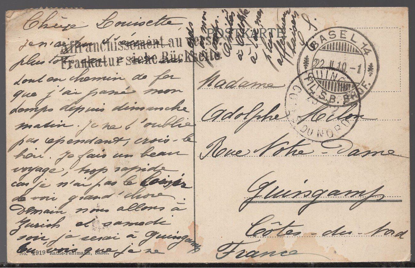 Cartoline postali: Basel,  Spalenthor,  Tram    1910 – Usato da Aarau venduto da kufi44 2