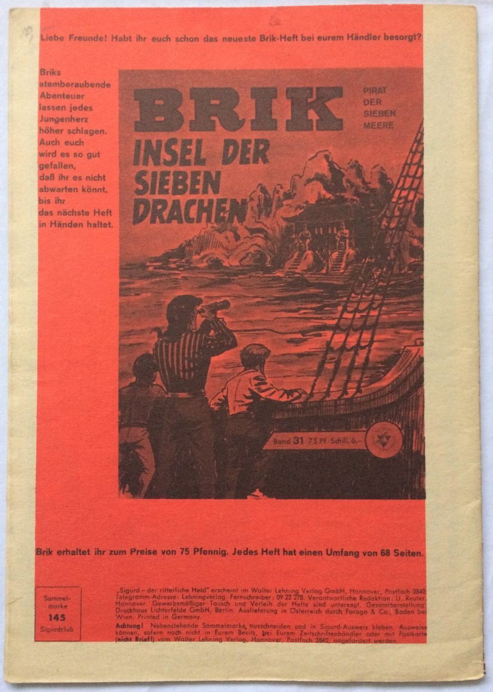 Fumetti: SIGURD - DER RITTERLICHE HELD - Nr.145 – Usato da Schaffhausen venduto da durruti 4