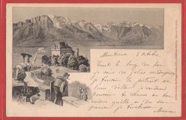 Montreux - Vendage - Weinlese im Rebberg - 1899