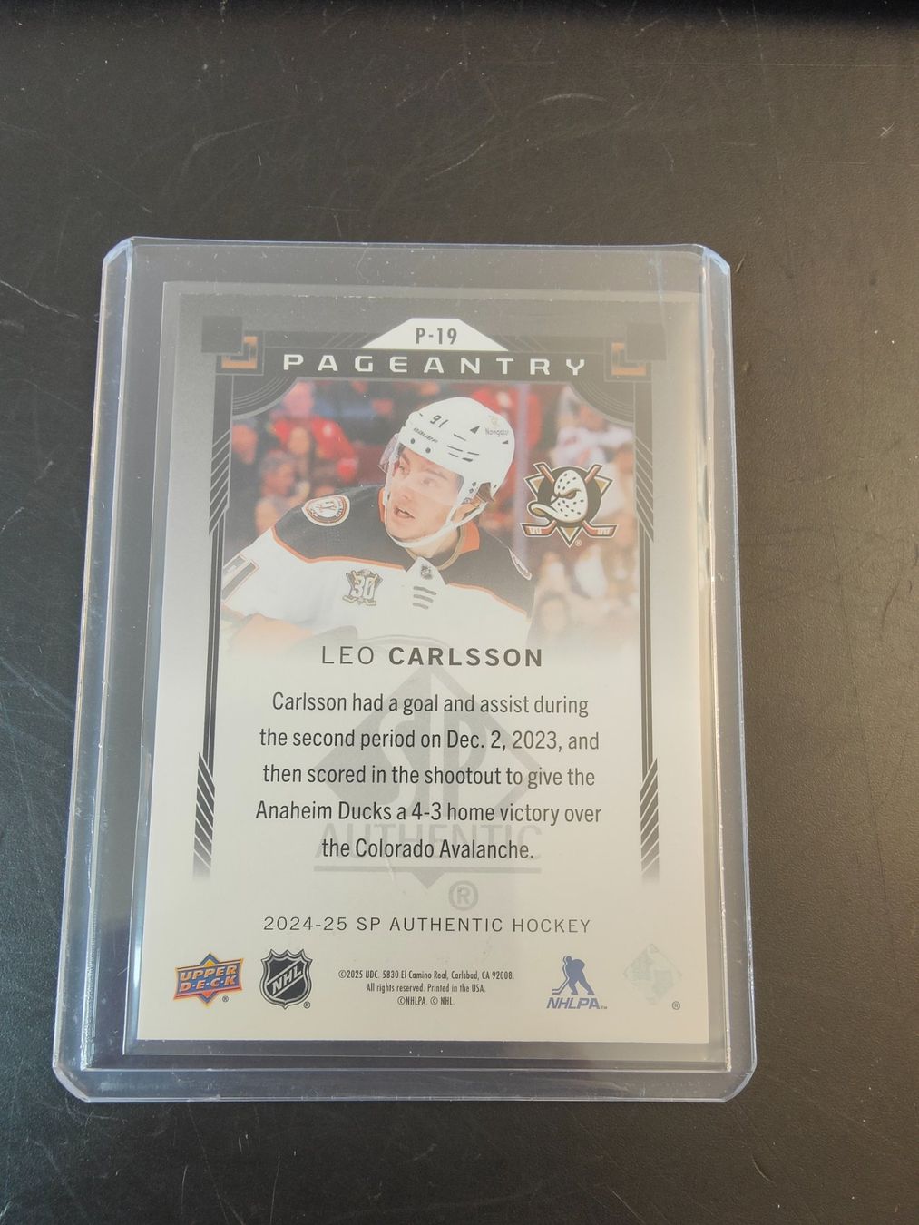 Carte collezionabili: Leo Carlsson Anaheim Ducks SP Authentic Pageantry – Usato da Wangen SZ venduto da Sasch3 1
