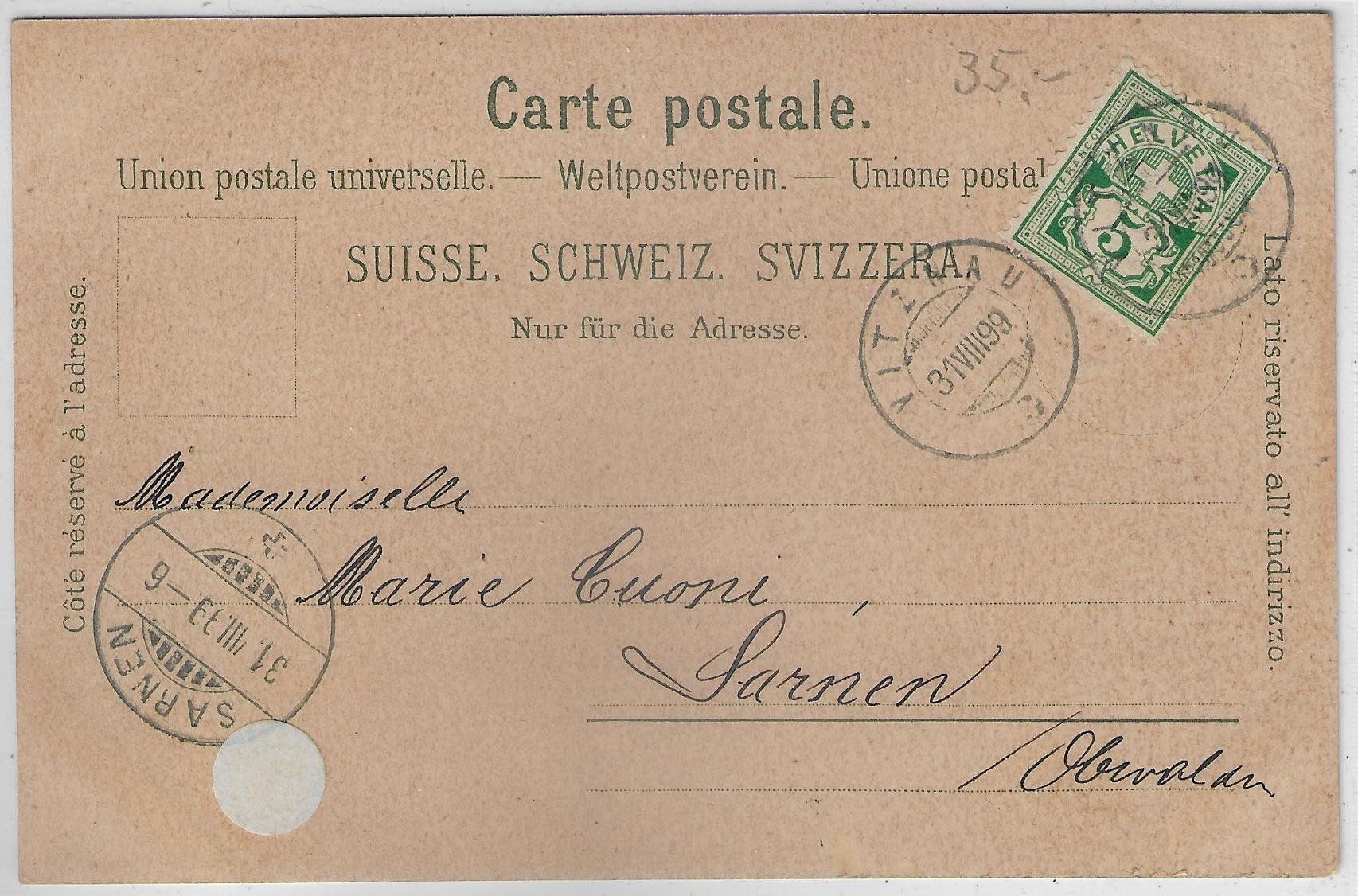 Cartoline postali: Gruss aus Vitznau - Mondschein-Litho – Usato da Ettingen venduto da Kartenplanet 1