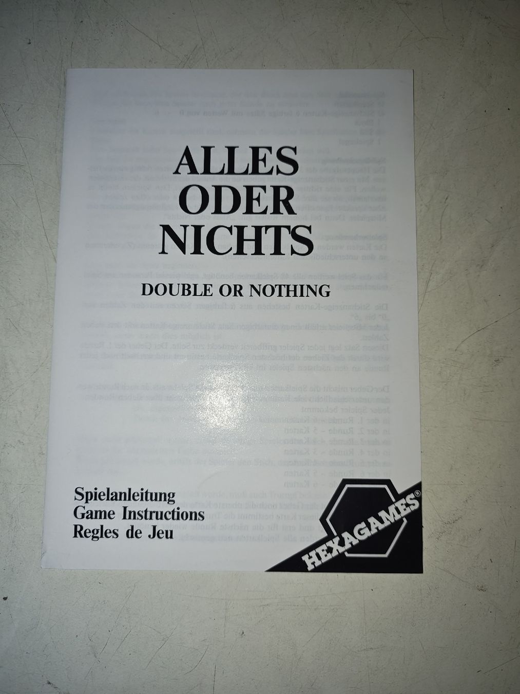 Spiele: Alles oder Nichts - von Hexagames. Vintage.(nov560) – Gebraucht aus Künten von Schnaepplihuus 4