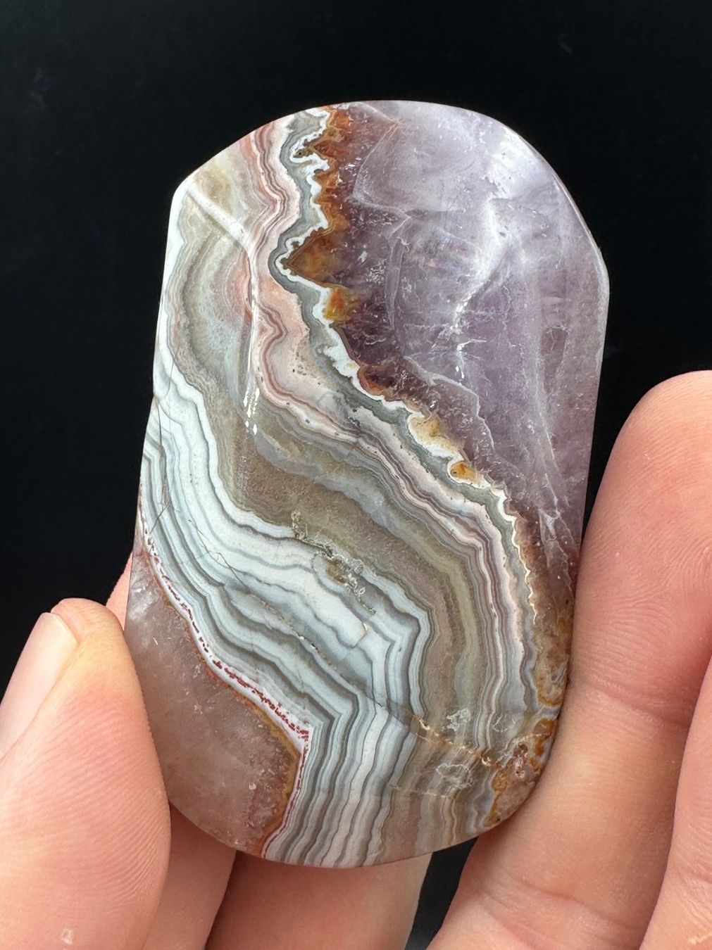 Minerali & Pietre curative: Amethyst mit Achat Handschmeichler Heilstein – Nuovo e nell'imballaggio originale da Männedorf venduto da Handschmeichler 1