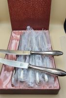 12 Silber Fischmesser im Etui.