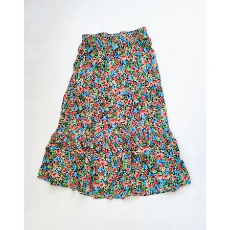 Sommerjupe, geraffte Bahnen, floral / geblümt