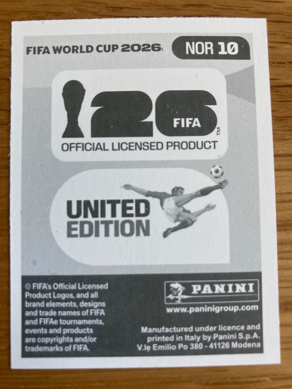 Panini Cartes à collectionner: WM Sticker NOR 10 – Neuf (Voir description) à Winterthur par Whitefish 1
