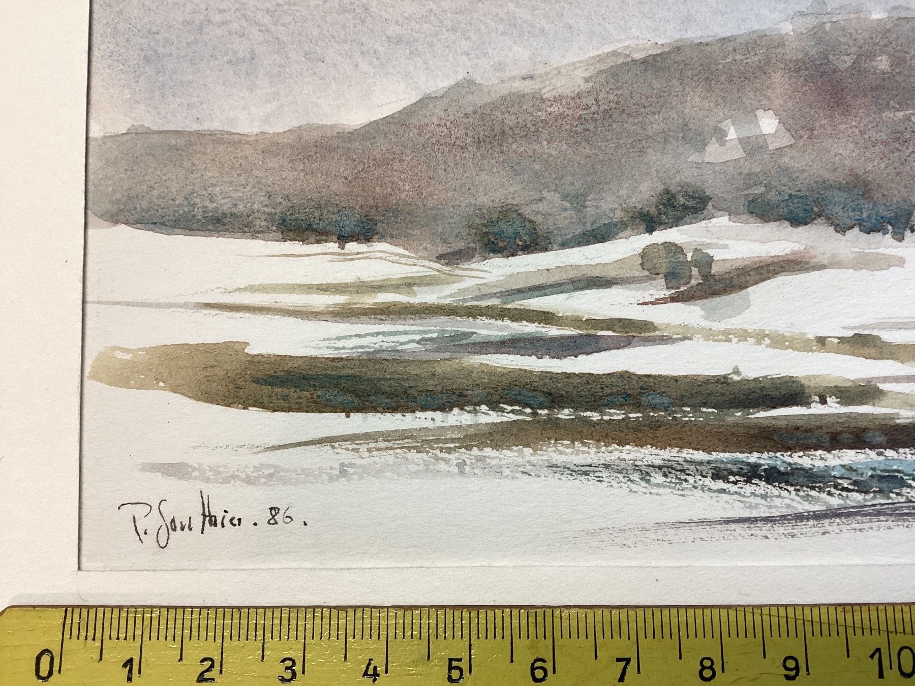 Gemälde: Aquarell Winterlandschaft 1986 – Gebraucht aus Eglisau von mar_5rn2 8