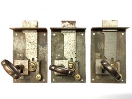 3 antike  Eisen-Schlösser, 3 Schlüssel, Frankreich