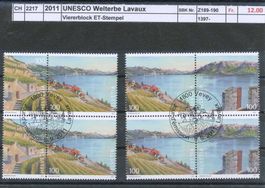 2011 "UNESCO Welterbe Lavaux" Zusammendruckpaare, ET - Stpl.