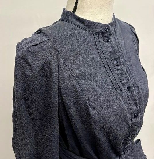 Vanessa Bruno Vestiti: Vanessa Bruno blaues Kleid Seide mit Bindegürtel 34 langarm – Nuovo (secondo la descrizione) da Basel venduto da abo_7yys 1
