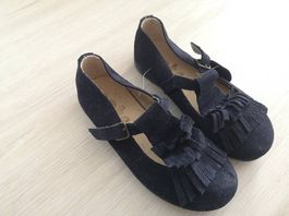 Neue Leder Schuhe Mädchen blau Grösse 26 ungetragen
