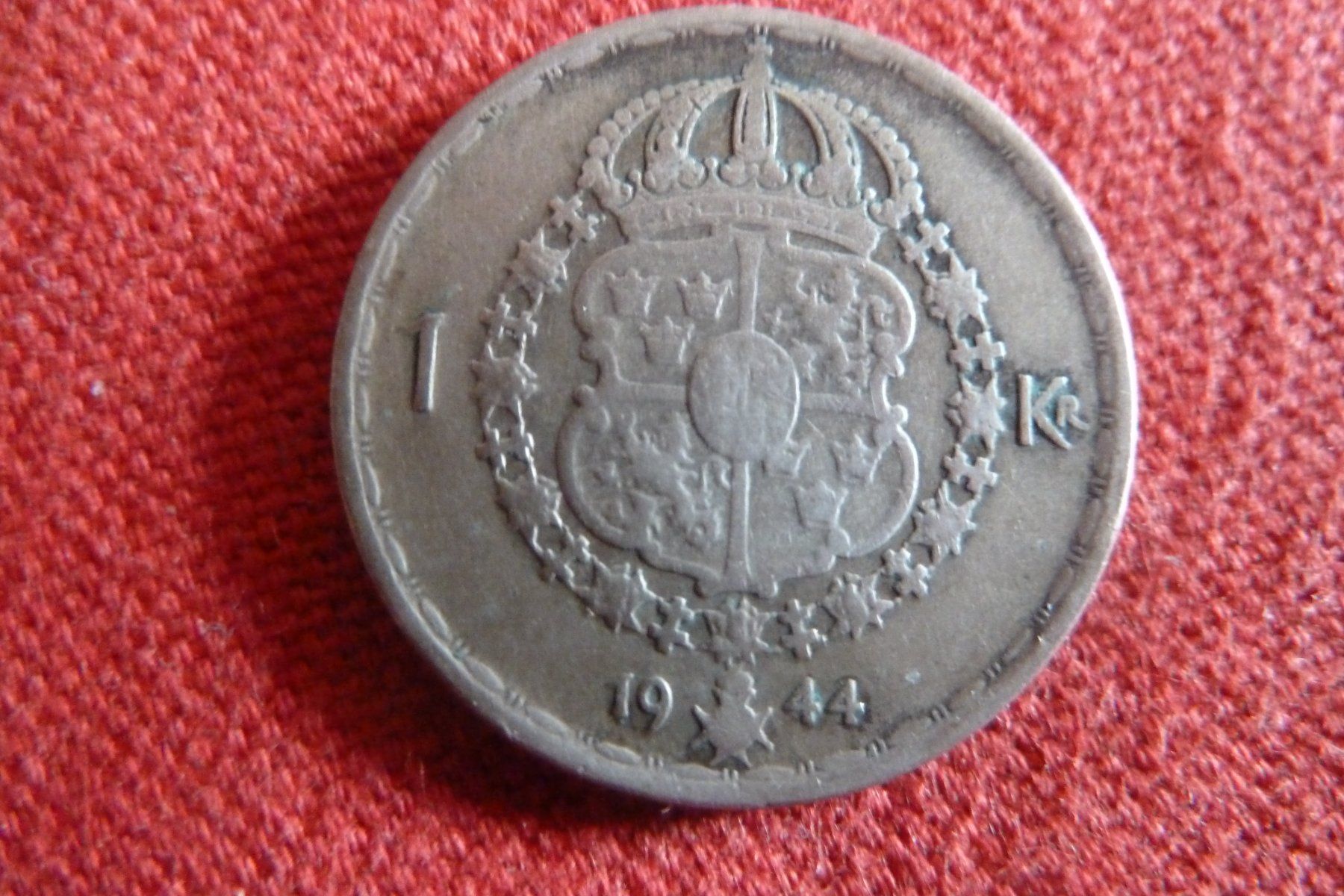 Alle Münzen: SILBER 1944 SCHWEDEN 1 Kronen Gustaf V – Gebraucht aus Lugano von gis_2qfj