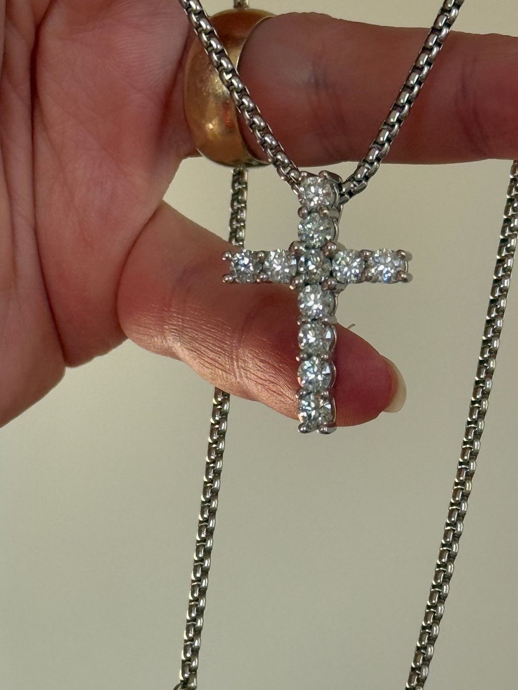 Catenine: Cross with 11 moissanites 3.8 mm each – Nuovo e nell'imballaggio originale da Genève venduto da AWWA 4
