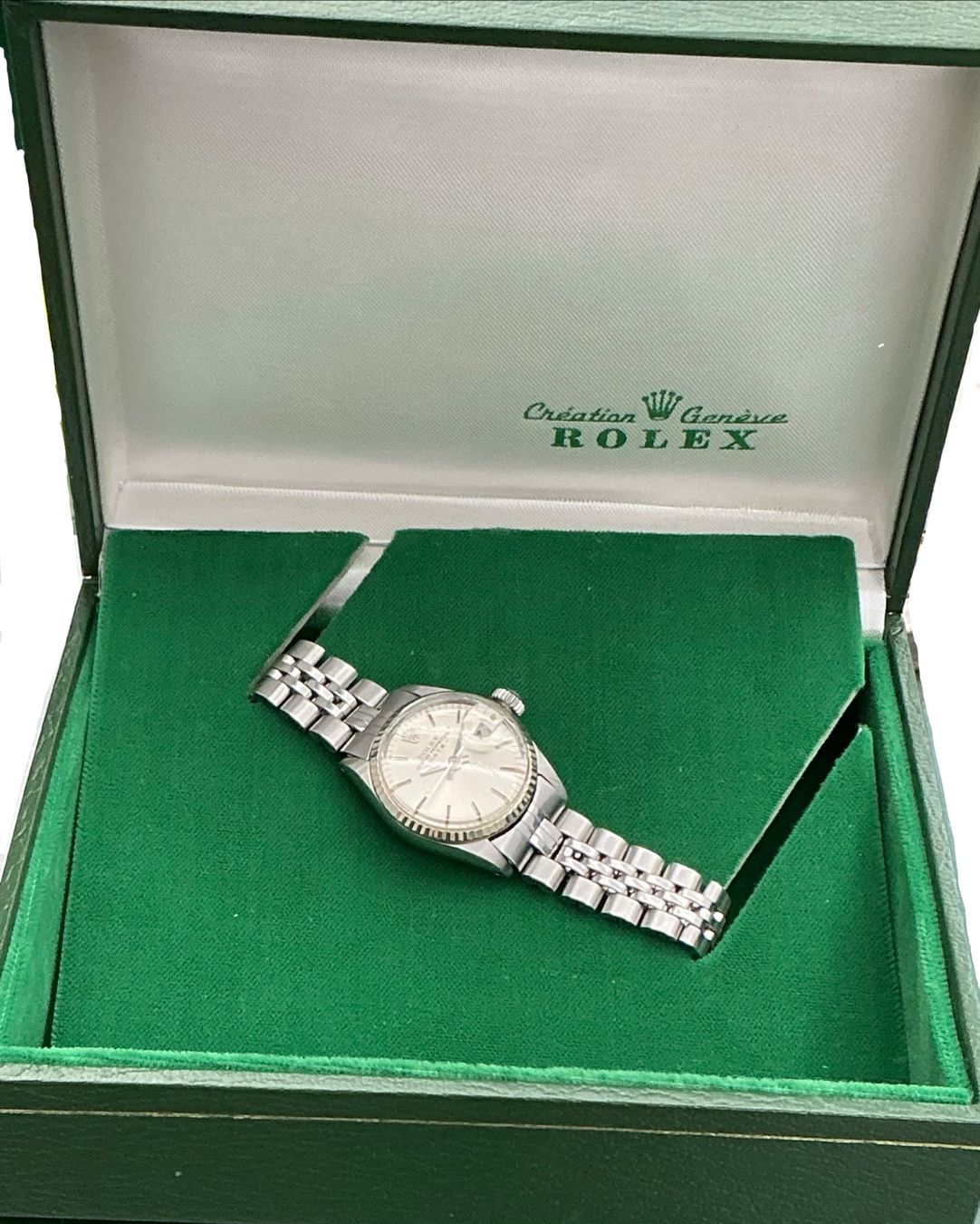 Rolex Orologi: Rolex Oyster Perpetual Lady Date Silver Dial 6517 – Usato da Zürich venduto da watchdealer-24 9