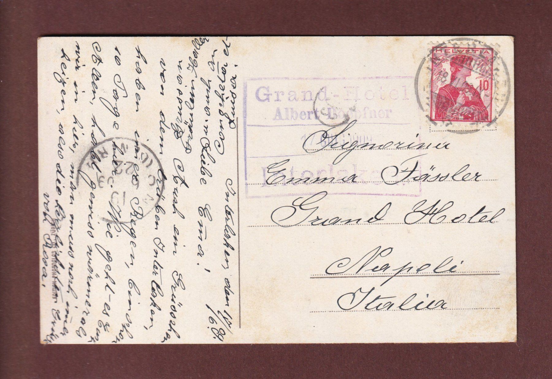 Cartes postales: INTERLAKEN - Höheweg - 1909 – D'occasion à Pully par nicecards-shop 1