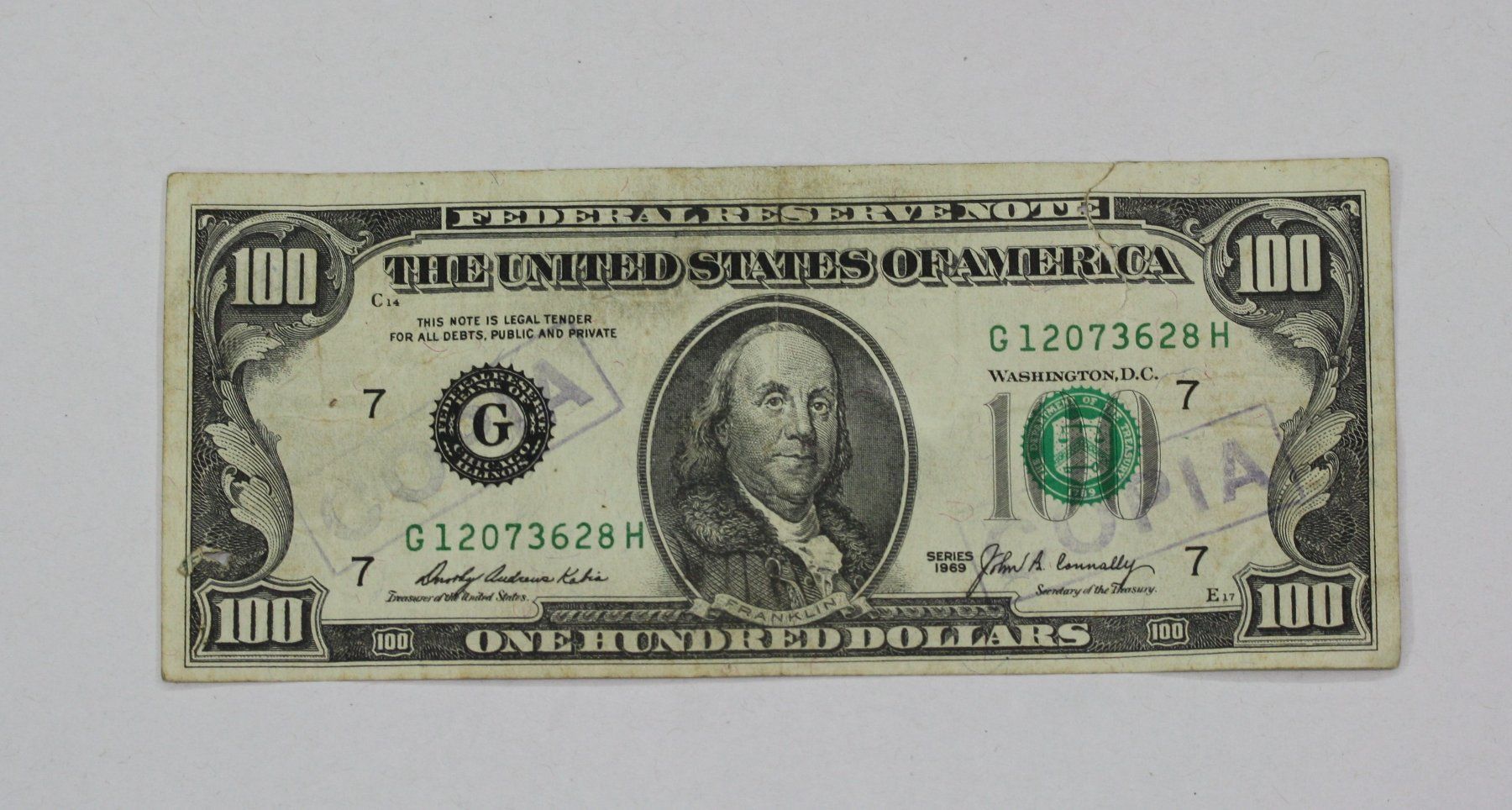 Banconote: Banknote 100 Dollar 1969, Blüte – Usato da Chur venduto da Invinoveritas
